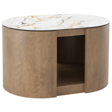 Porcelain-Top 30" x 21" Oval End Table