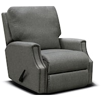 Casual Swivel Gliding Recliner with Nailhead Trim