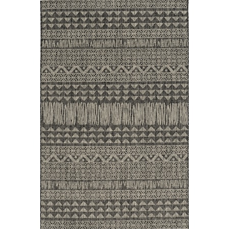 7'10" x 10'10" Charcoal Tribe Rug