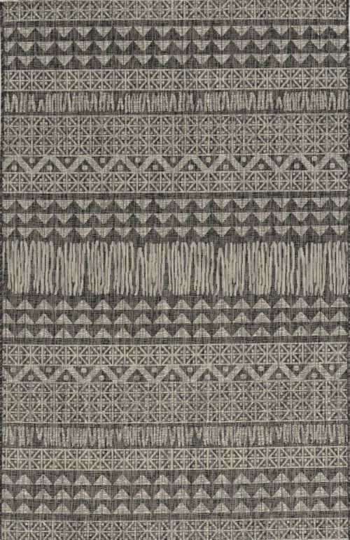 7'10" x 10'10" Charcoal Tribe Rug