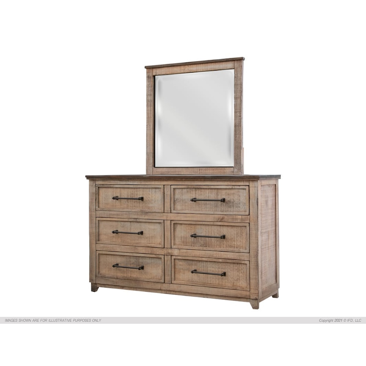 International Furniture Direct Comala 6-Drawer Bedroom Dresser