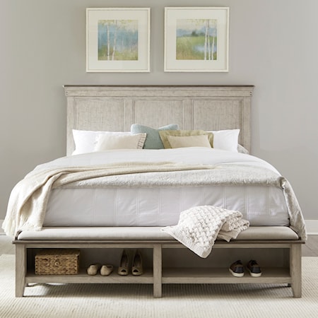 Relaxed Vintage Panel King Bed with Storage