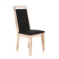 Industrial Customizable Dining Chair with Upholstered Seat