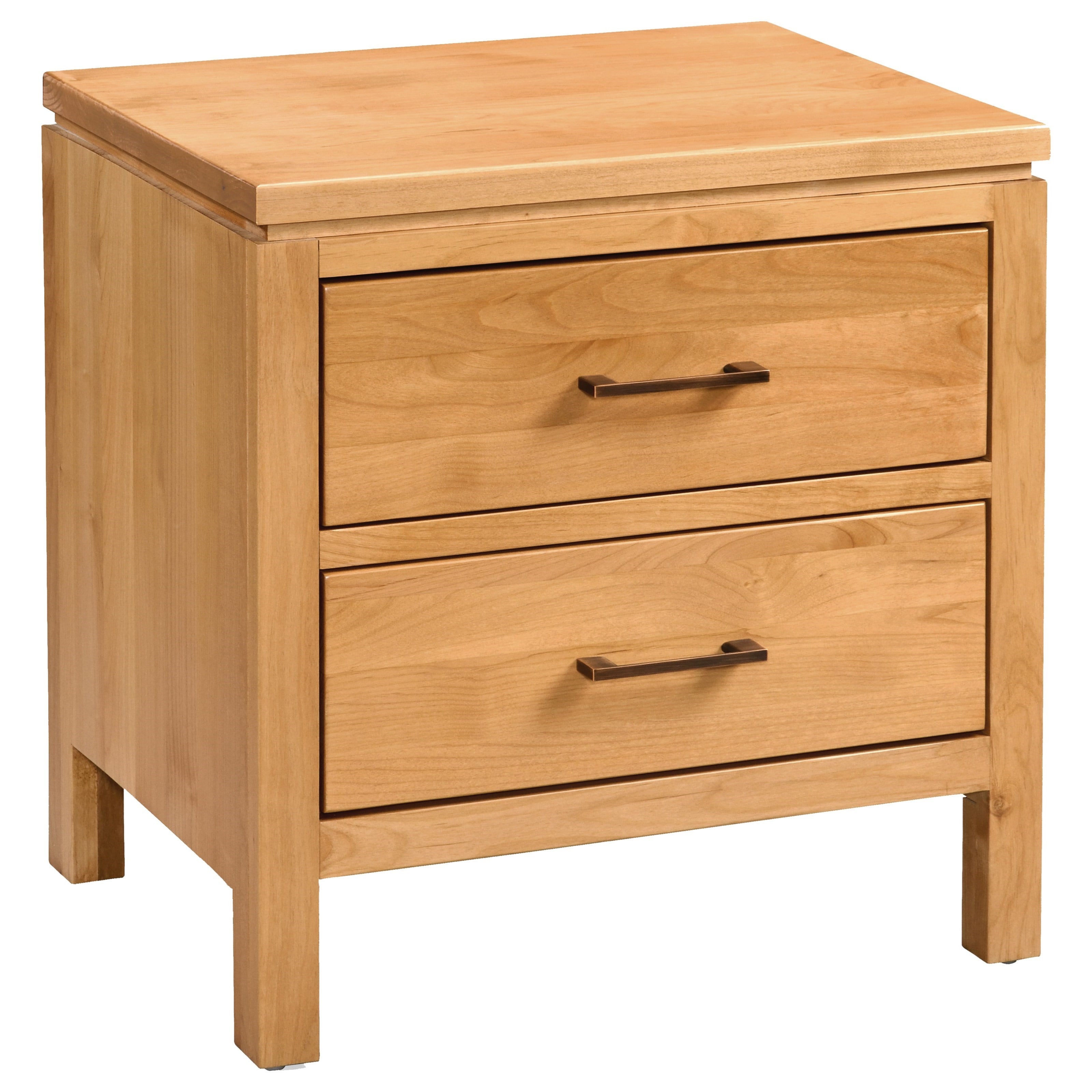 oak 2 drawer bedside table