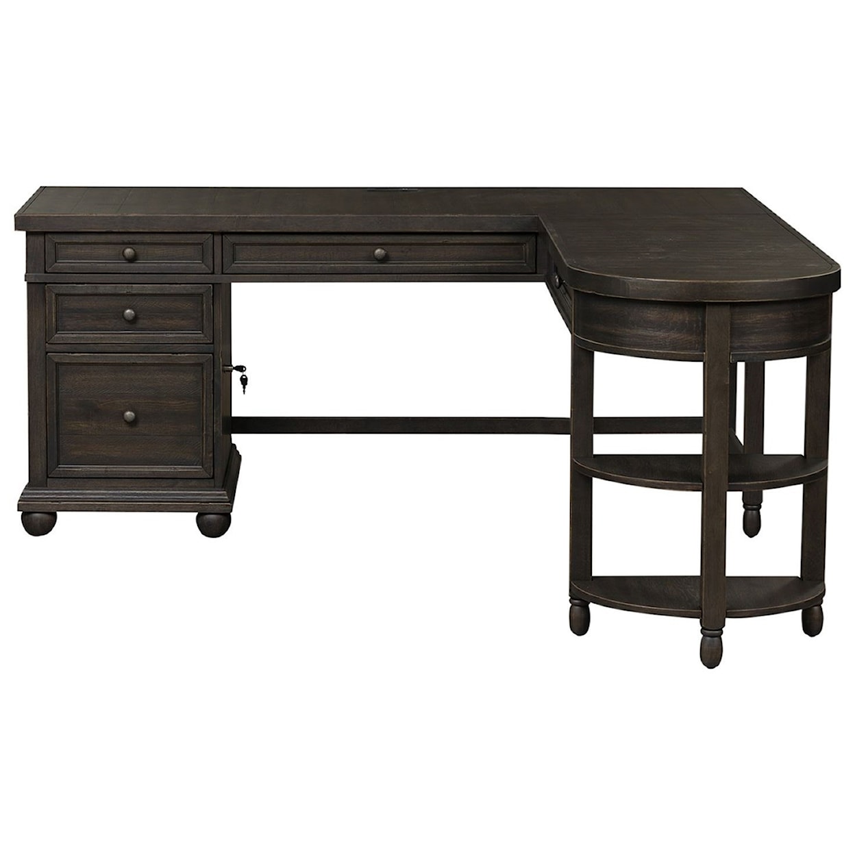 Liberty Furniture Harvest Home 879-HO-OLSD Transtional L-Shaped Desk ...