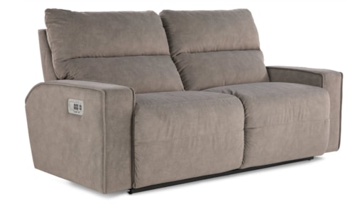 Casual Power Reclining 2-Seat Sofa with Power Headboard and Lumbar