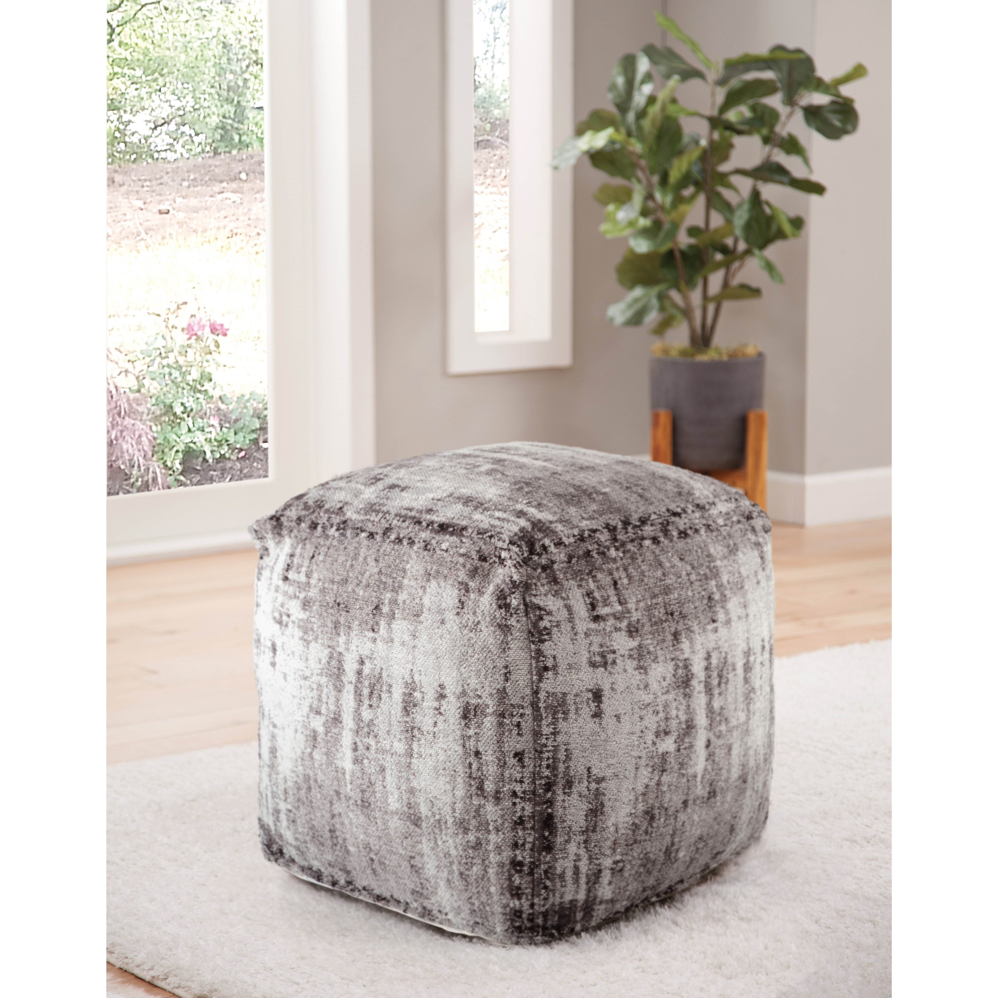 Handwoven Square Pouf