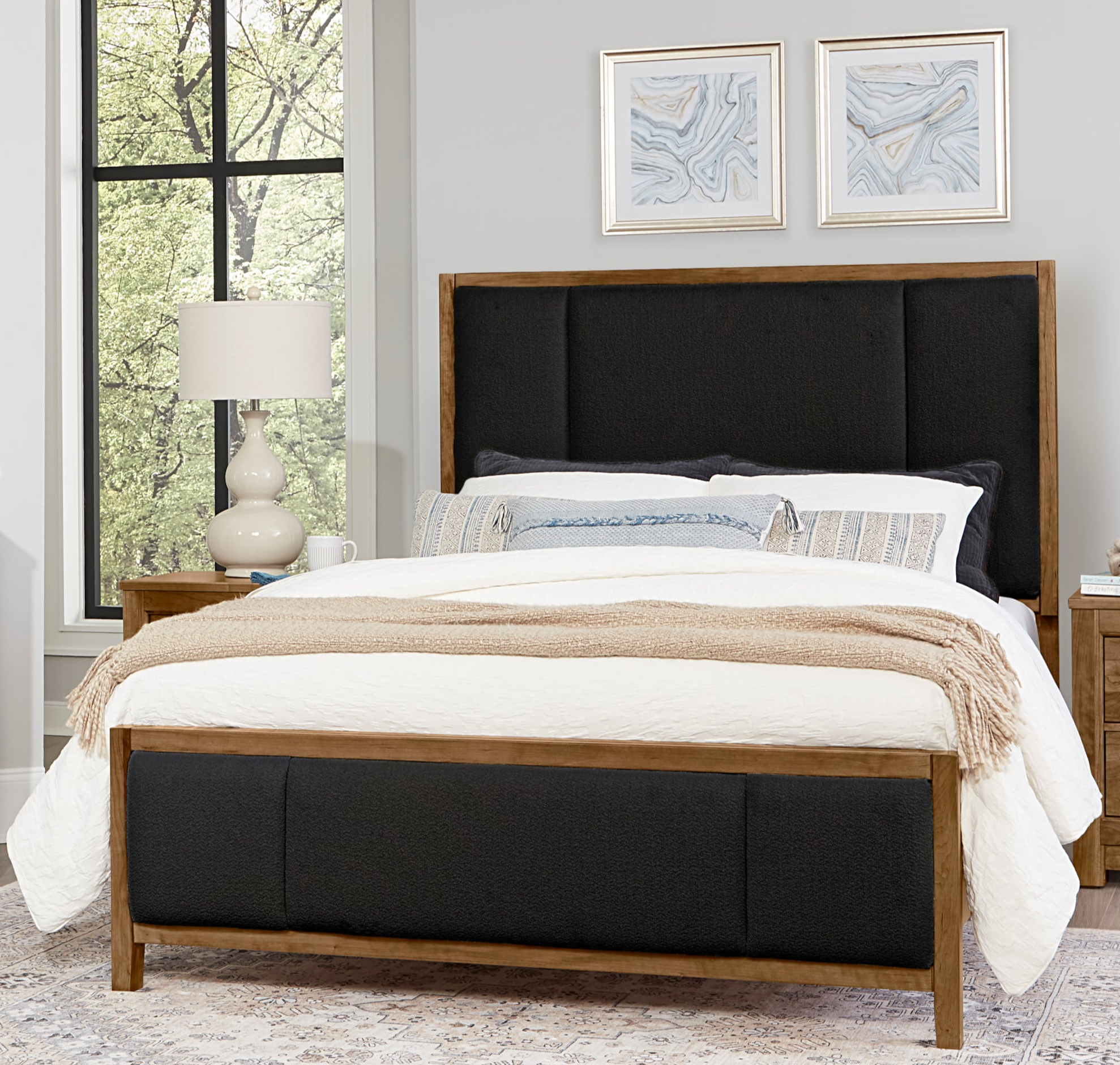 Artisan & Post Crafted Cherry King Upholstered Panel Bed