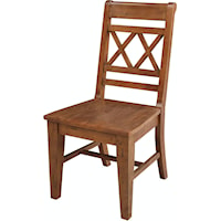 Transitional Double X-Back Chair in Bourbon