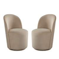 Kendall Dining/Accent Swivel Chair In Light Camel Fabric