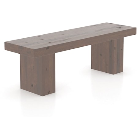 Industrial Dining Bench with Rustic Finish