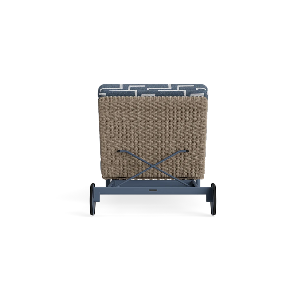 Modern Adj. Cushioned Woven Chaise w/Wheels