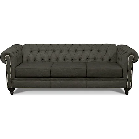 Traditional Chesterfield Sofa with Nailhead Trim