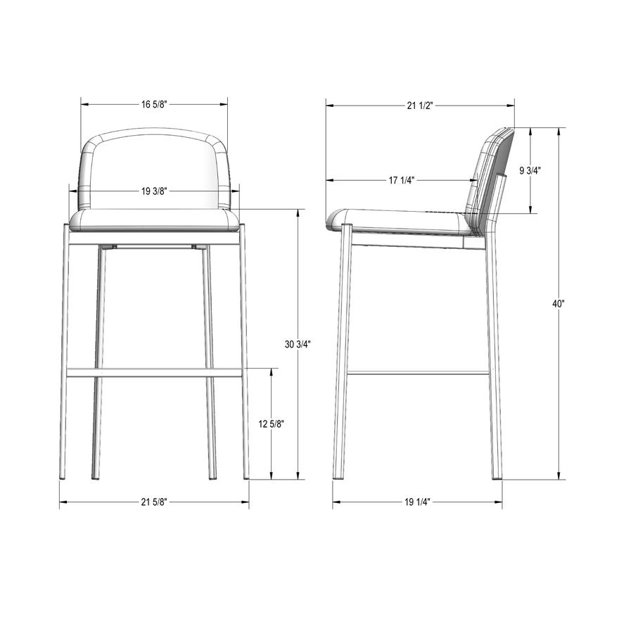 Upholstered Bar Height Stool