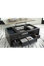 Signature Design by Ashley Foyland Contemporary Two-Tone End Table with USB and Power Outlets
