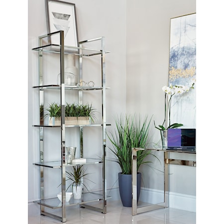 Hartford 79-inch Glass Bookshelf