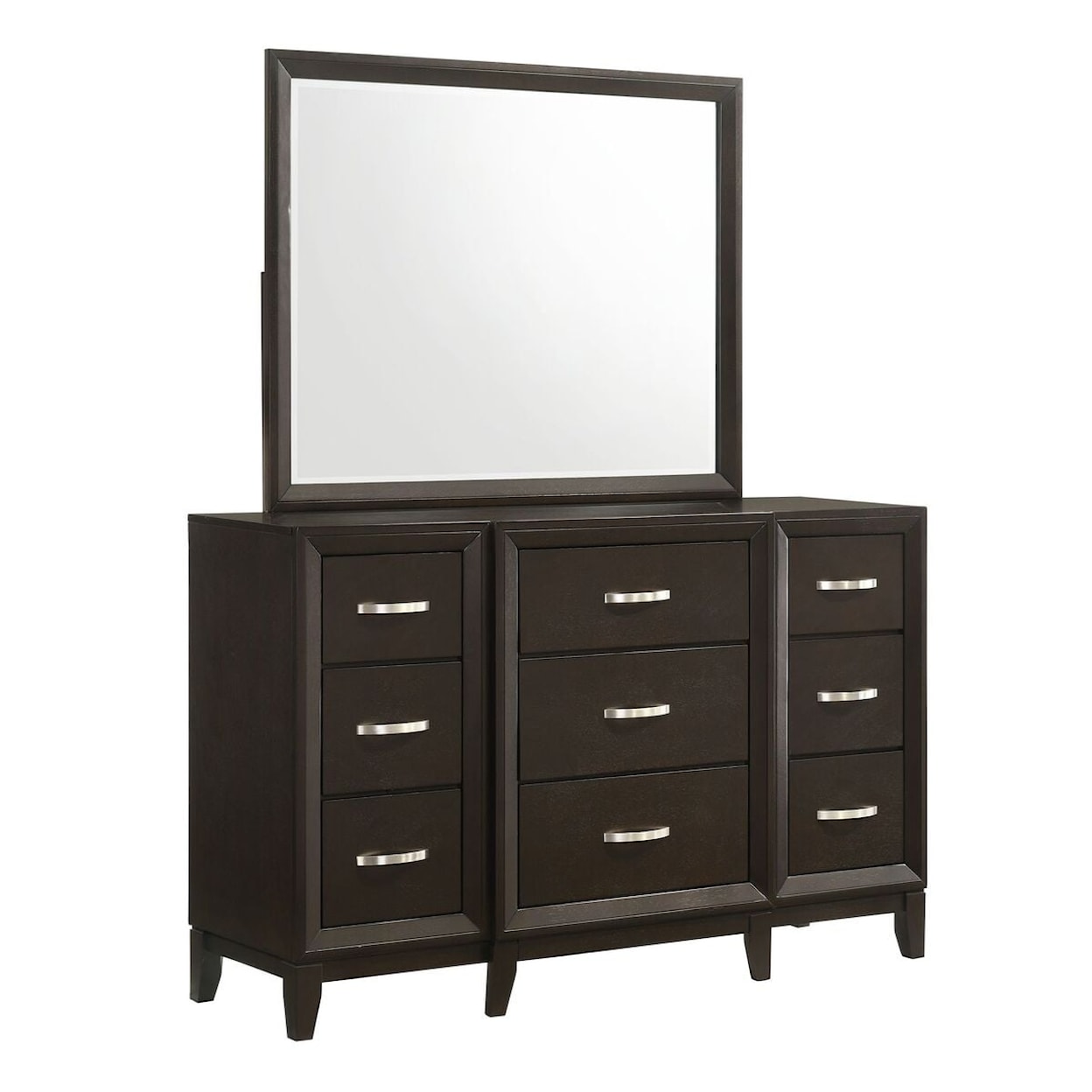 Elements Beaumont 9-Drawer Dresser and Mirror Set in Merlot