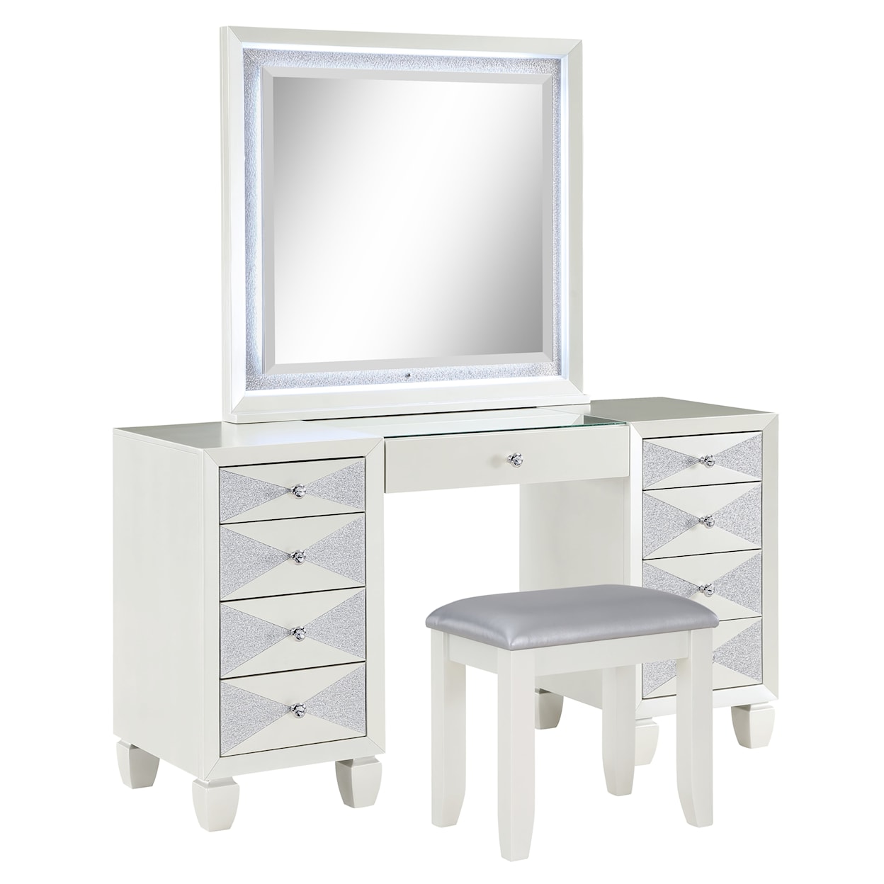 New Classic Harlequin 3-Piece Vanity Table Set