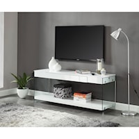 Contemporary 60" TV Stand with No Show Drawer Pull