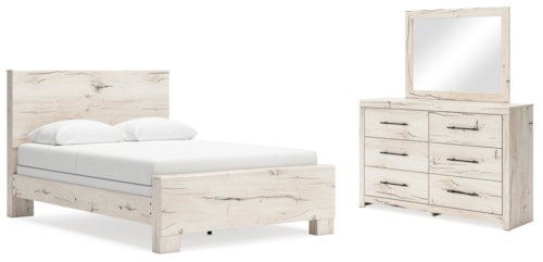 Queen Panel Bed, Dresser And Mirror