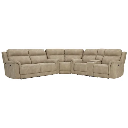 Pwr Reclining Sectional with Adj Headrests