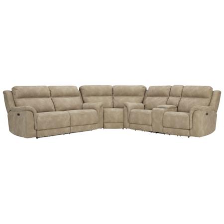 Pwr Reclining Sectional with Adj Headrests