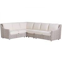 Outdoor Coastal 5-Seat Wicker Sectional Sofa