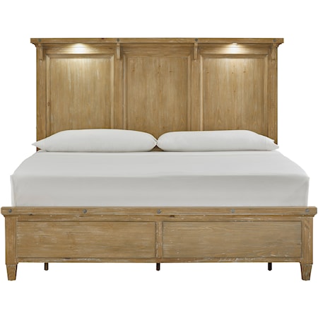 California King Lighted Panel Bed