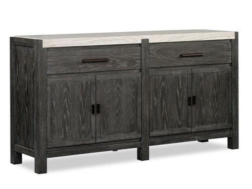 Transitional 4-Door Sideboard with Marble Top