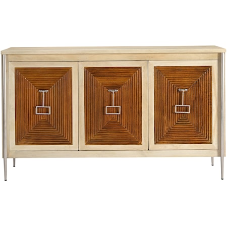 Transitional 3-Door Credenza with Wire Management