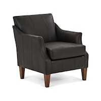 Transitional Stationary Club Chair with Dark Walnut Finish