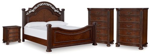King Poster Bed, 2 Chests And Nightstand