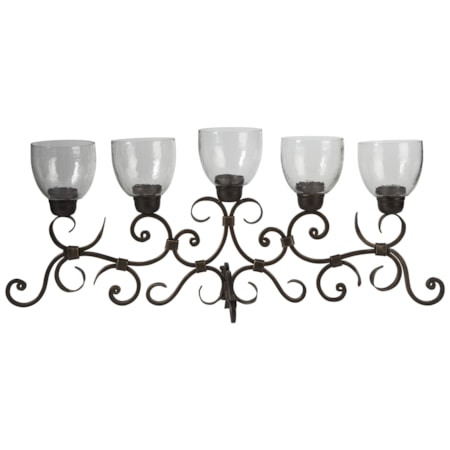 Derenik Antique Gold Finish Candle Holder