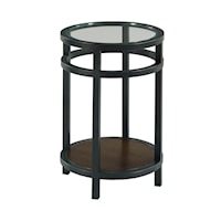 Contemporary Round Accent Table with Shelf