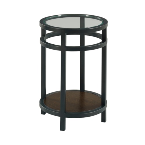 Contemporary Round Accent Table with Shelf