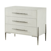 Contemporary Essence Three Drawer Nightstand w/Metal Legs