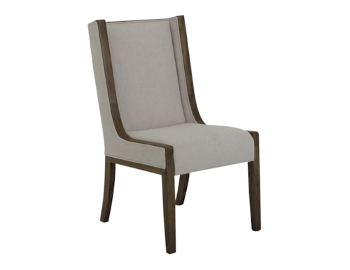 Modern Rustic Upholstered Dining Chair with High Back