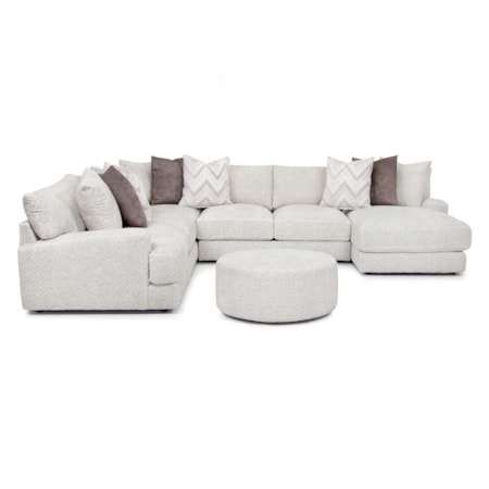 4-Piece Modular Sectional with Round Ottoman