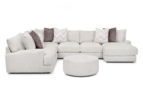 4-Piece Modular Sectional with Round Ottoman