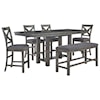 Ashley Furniture Signature Design Myshanna 6-Piece Counter Table Set with Bench