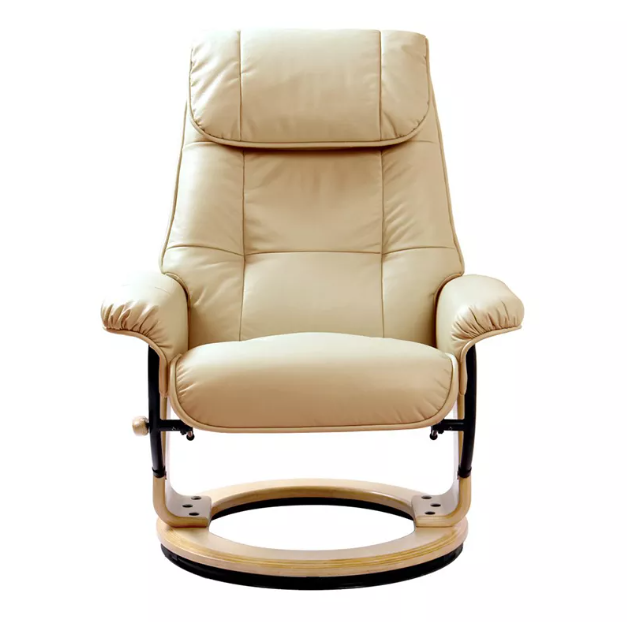 Reclining Chair and Ottoman w/ Light Wood