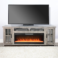 Media Console with Fireplace Insert