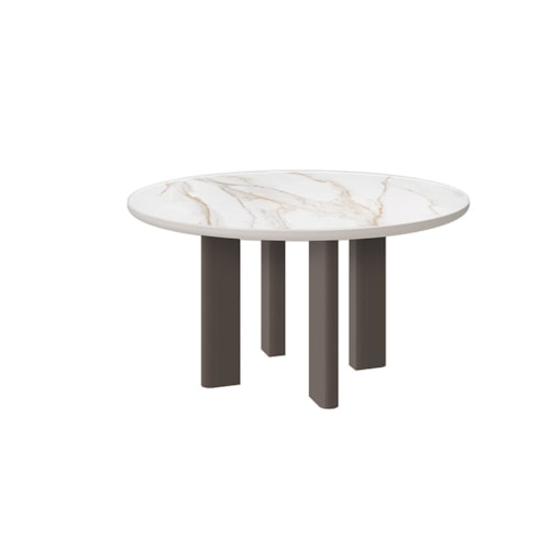 Aspen 54 Inch Round Dining Table - Cocoa/Alabaster