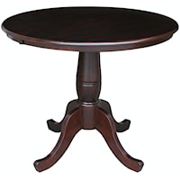 Transitional Round Dining Table in Rich Mocha