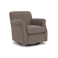 Casual Swivel Chair with Rolled Arms