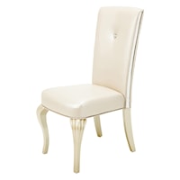 Glam Upholstered Dining Chair with Crystal Accent