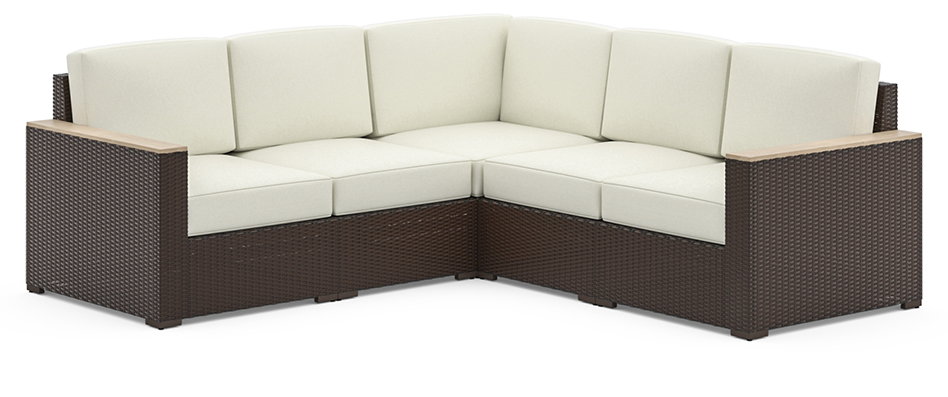 homestyles Palm Springs 680041 Contemporary Outdoor 5Seat Sectional Sofa with Solid Acacia