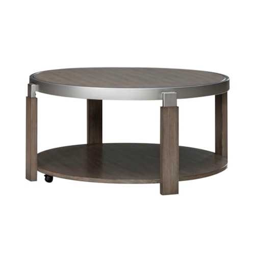 Contemporary Cocktail Table with Casters