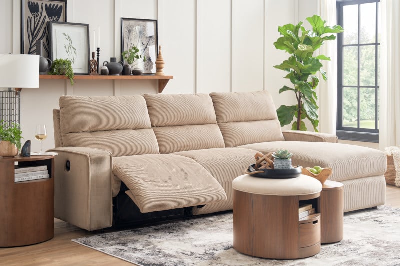 Manual Reclining Chaise Sofa