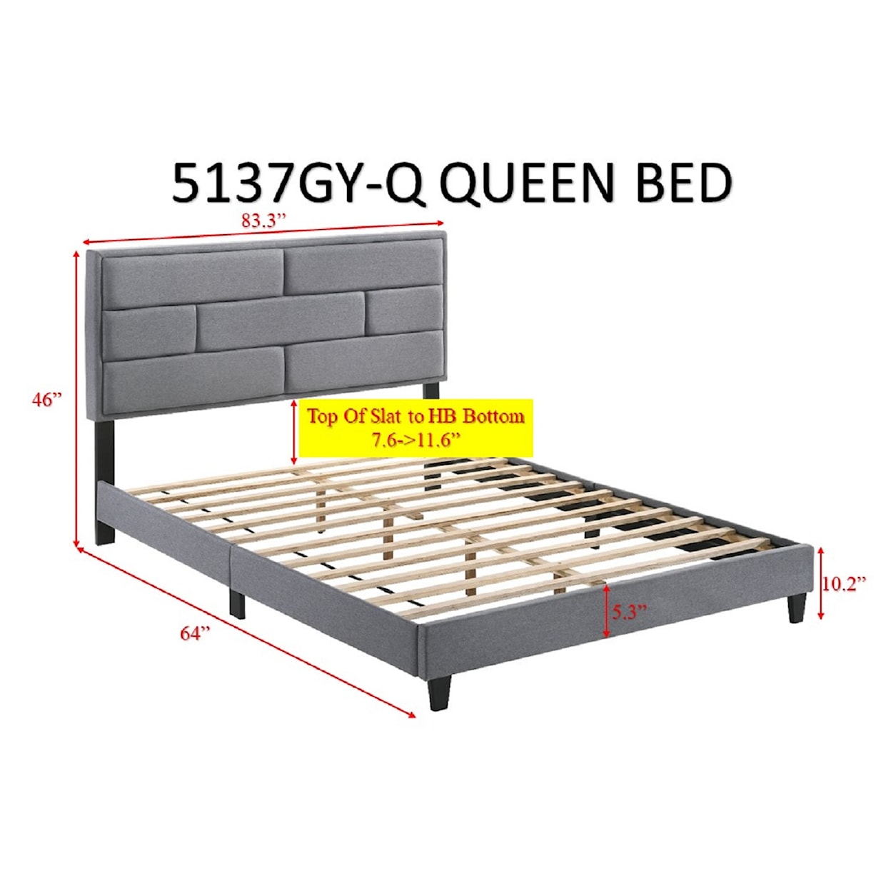 Crown Mark Flannery Queen Platform Bed